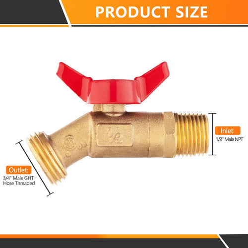 10 Pcs 1/2" Hose Boiler Drain Angle, 1/4 Turn Plumbingsell