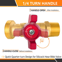 10 Pcs 1/2" Hose Boiler Drain Angle, 1/4 Turn Plumbingsell