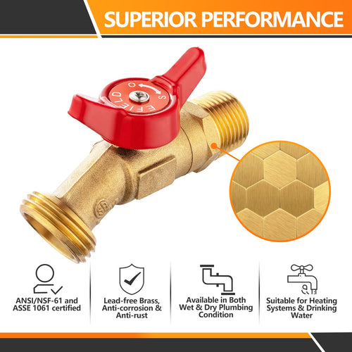 10 Pcs 3/4" Hose Boiler Drain Angle, 1/4 Turn Plumbingsell