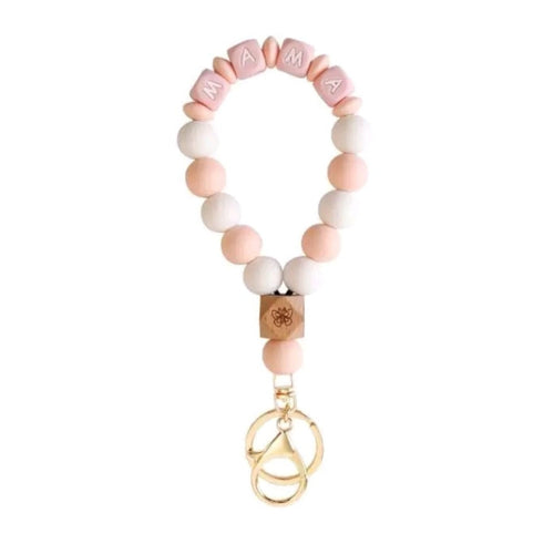 Mama Butterfly Bracelet Keychain Silicone Beaded Accessory