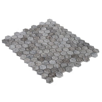 Silver Emperador Marble Hexagon 2" Polished Mosaic Floor and Wall Tile - Livfloors Collection