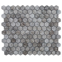 Silver Emperador Marble Hexagon 2" Polished Mosaic Floor and Wall Tile - Livfloors Collection
