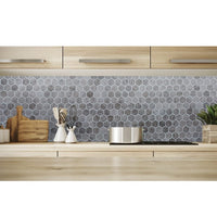 Silver Emperador Marble Hexagon 2" Polished Mosaic Floor and Wall Tile - Livfloors Collection