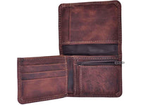 Mens Leather Wallet with Coin Pocket and ID Window