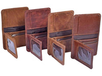 Mens Leather Wallet with Coin Pocket and ID Window