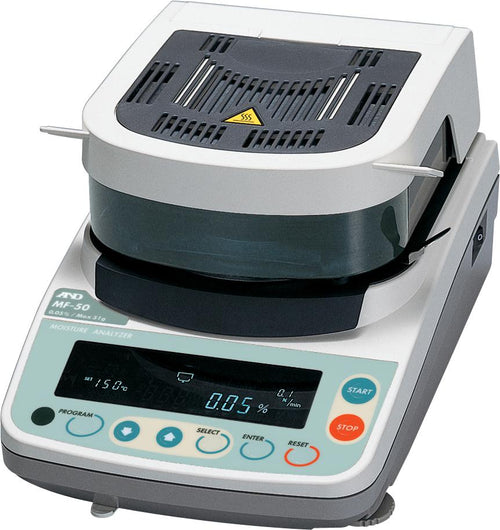 A&D Weighing MF50 Moisture Analyzer (DEMO UNIT), 51 g x 0.002 g / 0.05%, Halogen