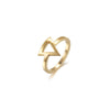 Minimalist Gold Triangle Ring For Women Adjustable Band