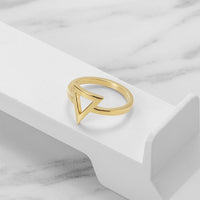 Minimalist Gold Triangle Ring For Women Adjustable Band
