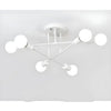Modern 6 Head LED Chandelier with Black, White, and Gold Finish
