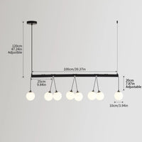 Modern 8-Light Globe Pendant Lights Hanging Chandelier for Kitchen Island