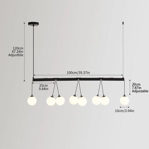 Modern 8-Light Globe Pendant Lights Hanging Chandelier for Kitchen Island