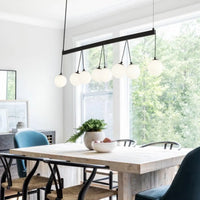 Modern 8-Light Globe Pendant Lights Hanging Chandelier for Kitchen Island