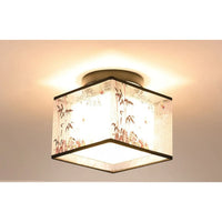 Modern Ceiling Lamp for Living Room with Soft Fabric Shade