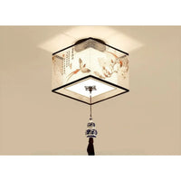 Modern Ceiling Lamp for Living Room with Soft Fabric Shade