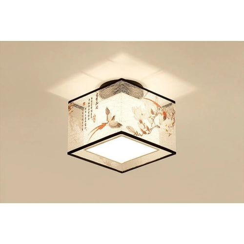 Modern Ceiling Lamp for Living Room with Soft Fabric Shade