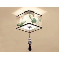 Modern Ceiling Lamp for Living Room with Soft Fabric Shade
