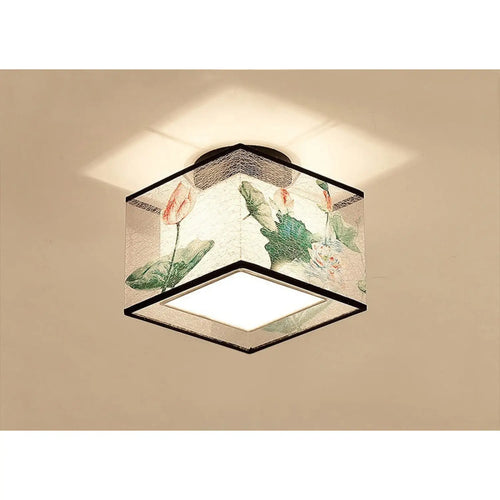 Modern Ceiling Lamp for Living Room with Soft Fabric Shade