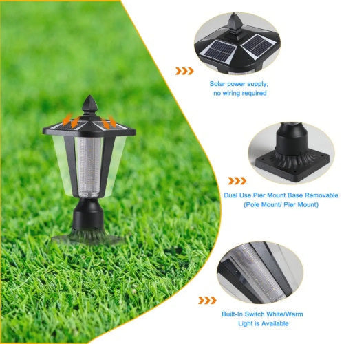 Modern Solar LED Lights with Adjustable Brightness for Pillars