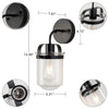 Modern Wall Light for Home with Clear Glass Shade E26 Fixture