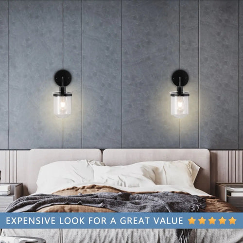 Modern Wall Light for Home with Clear Glass Shade E26 Fixture