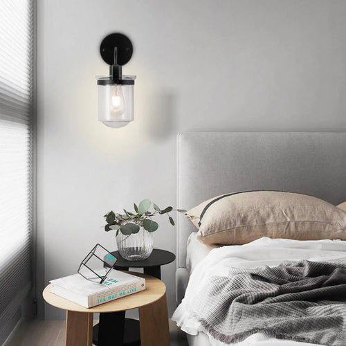 Modern Wall Light for Home with Clear Glass Shade E26 Fixture
