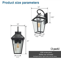 Modern Wall Lights - Outdoor Waterproof Wall Lamps (2-Pack)