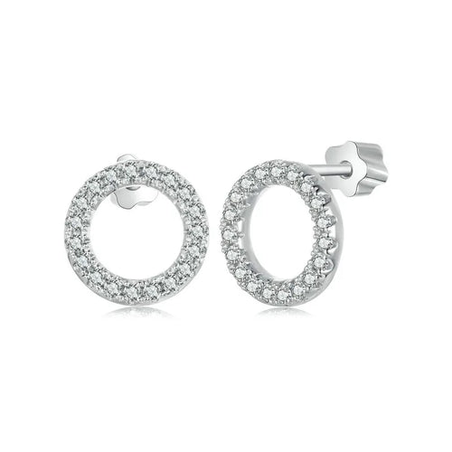 Moissanite 10mm Stud Earrings S925 Sterling Silver Screw Back Gift Mom