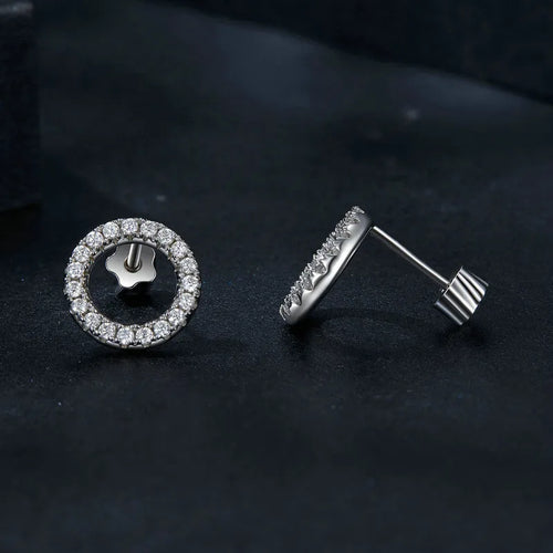 Moissanite 10mm Stud Earrings S925 Sterling Silver Screw Back Gift Mom