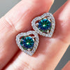 Moissanite 2ctw D Color Heart Stud Earrings 1ct Each 925 Sterling Silver
