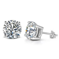 Moissanite 8mm D Color Stud Earrings 0.5-2 Ct 925 Sterling Silver Wedding