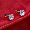 Moissanite 8mm D Color Stud Earrings 0.5-2 Ct 925 Sterling Silver Wedding