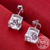 Moissanite 8mm D Color Stud Earrings 0.5-2 Ct 925 Sterling Silver Wedding