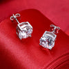 Moissanite 8mm D Color Stud Earrings 0.5-2 Ct 925 Sterling Silver Wedding
