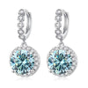 Moissanite 925 Sterling Silver Round D Color Drop Earrings Valentine's Gift