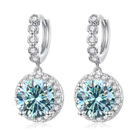 Moissanite 925 Sterling Silver Round D Color Drop Earrings Valentine's Gift