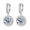 Moissanite 925 Sterling Silver Round D Color Drop Earrings Valentine's Gift