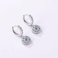 Moissanite 925 Sterling Silver Round D Color Drop Earrings Valentine's Gift