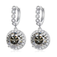 Moissanite 925 Sterling Silver Round D Color Drop Earrings Valentine's Gift