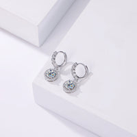 Moissanite 925 Sterling Silver Round D Color Drop Earrings Valentine's Gift