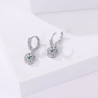 Moissanite 925 Sterling Silver Round D Color Drop Earrings Valentine's Gift