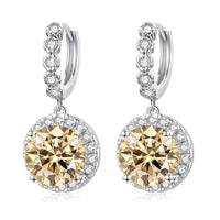 Moissanite 925 Sterling Silver Round D Color Drop Earrings Valentine's Gift