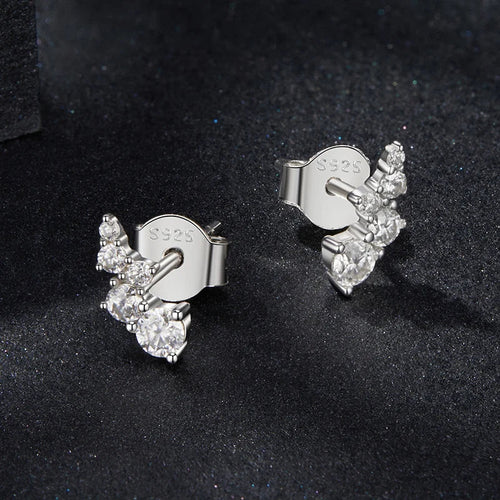 Moissanite Bubble Stud Earrings Geometric VVS1 EX 925 Sterling Screw Back