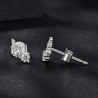 Moissanite Bubble Stud Earrings Geometric VVS1 EX 925 Sterling Screw Back