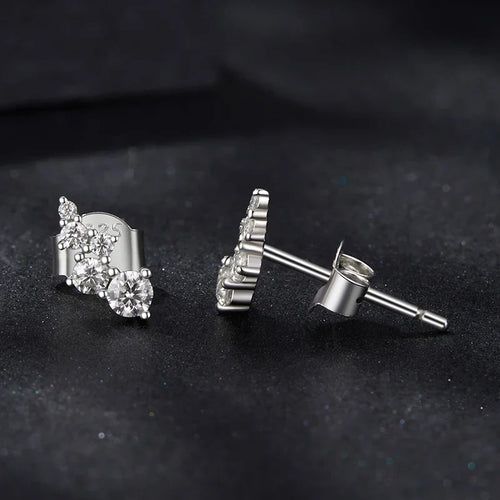 Moissanite Bubble Stud Earrings Geometric VVS1 EX 925 Sterling Screw Back