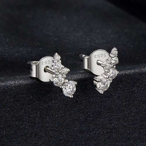 Moissanite Bubble Stud Earrings Geometric VVS1 EX 925 Sterling Screw Back