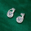 Moissanite Clip Hoop Earrings 925 Sterling Silver D-Color White Round Cut