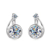 Moissanite Clip Hoop Earrings 925 Sterling Silver D-Color White Round Cut