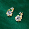 Moissanite Clip Hoop Earrings 925 Sterling Silver D-Color White Round Cut
