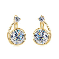 Moissanite Clip Hoop Earrings 925 Sterling Silver D-Color White Round Cut