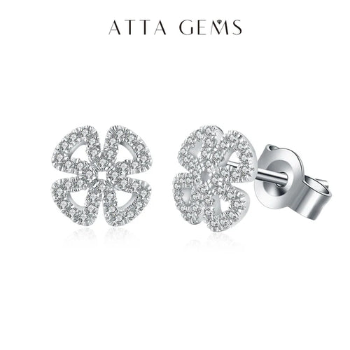 Moissanite D Color Solitaire Stud Earrings 925 Sterling Silver For Women Gift